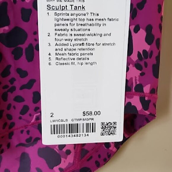 NWT Lululemon Sculpt Tank Top Back Vent - Picture 9 of 10